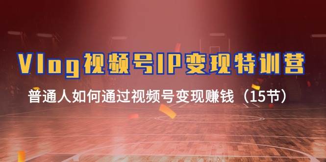 Vlog 视频号IP变现特训营，普通人如何通过视频号变现赚钱（15节）祝创空间-网创项目资源站-副业项目-创业项目-搞钱项目祝创空间