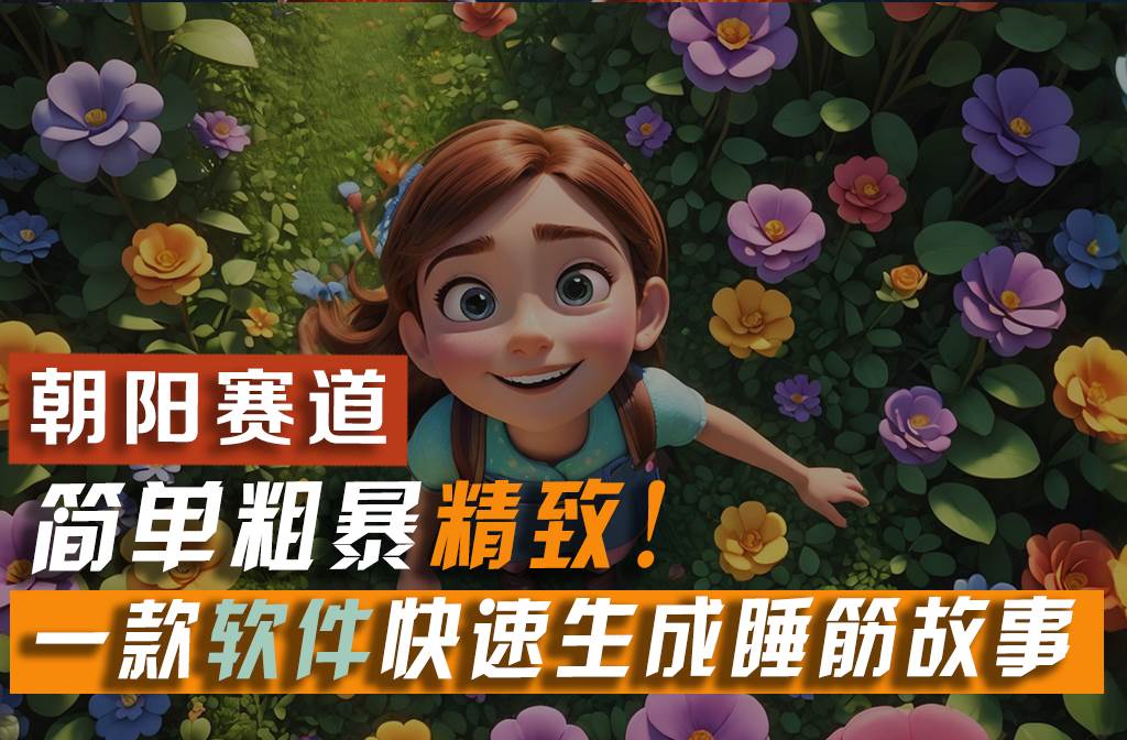 利用一款软件5分钟一条爆款睡前故事，简单粗暴精致！小白月入2w+祝创空间-网创项目资源站-副业项目-创业项目-搞钱项目祝创空间