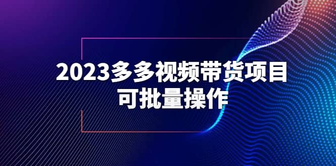 2023多多视频带货项目，可批量操作【保姆级教学】祝创空间-网创项目资源站-副业项目-创业项目-搞钱项目祝创空间