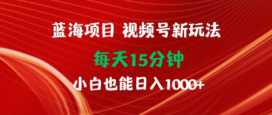 蓝海项目视频号新玩法 每天15分钟 小白也能日入1000+祝创空间-网创项目资源站-副业项目-创业项目-搞钱项目祝创空间