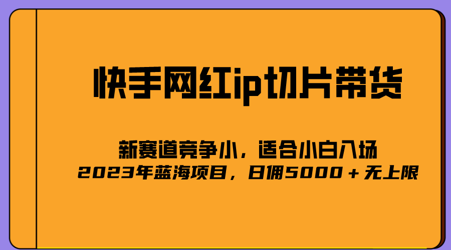 2023爆火的快手网红IP切片，号称日佣5000＋的蓝海项目，二驴的独家授权祝创空间-网创项目资源站-副业项目-创业项目-搞钱项目祝创空间