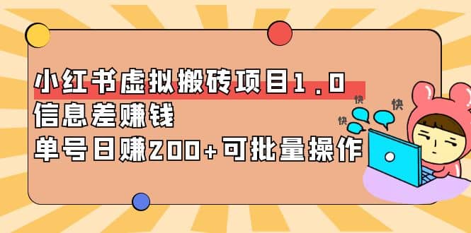 小红书虚拟搬砖项目1.0，可批量操作祝创空间-网创项目资源站-副业项目-创业项目-搞钱项目祝创空间