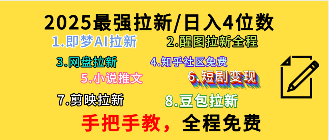 全程免费，手把手教，日入4位数的拉新项目，教会你免费使用各种AI软件，并且持续更新市面上最新的项目哦！祝创空间-网创项目资源站-副业项目-创业项目-搞钱项目祝创空间