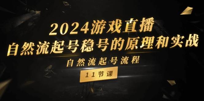 2024游戏直播-自然流起号稳号的原理和实战，自然流起号流程（11节）祝创空间-网创项目资源站-副业项目-创业项目-搞钱项目祝创空间