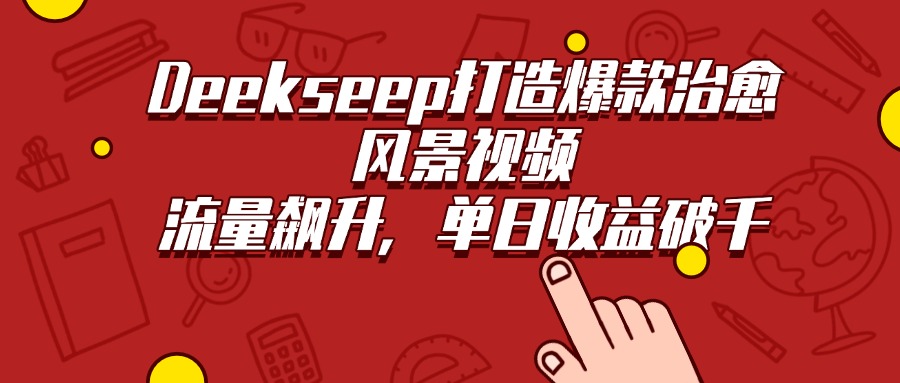 Deekseep打造爆款治愈风景视频，流量飙升，单日收益破千祝创空间-网创项目资源站-副业项目-创业项目-搞钱项目祝创空间