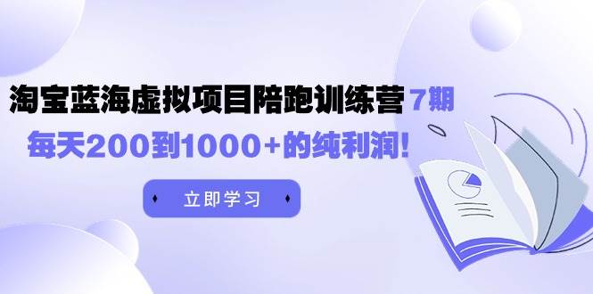 黄岛主《淘宝蓝海虚拟项目陪跑训练营7期》每天200到1000+的纯利润祝创空间-网创项目资源站-副业项目-创业项目-搞钱项目祝创空间