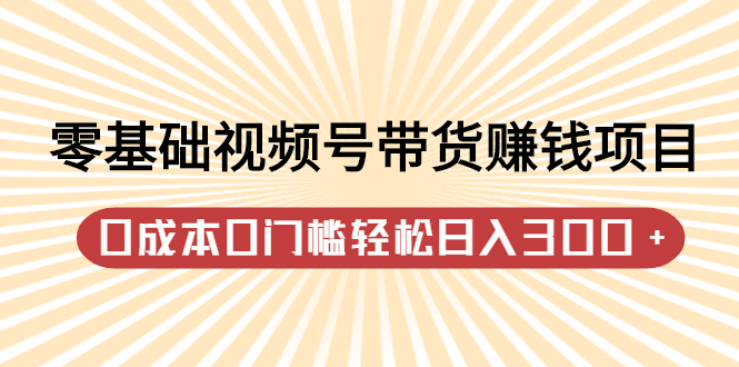 零基础视频号带货赚钱项目，0成本0门槛轻松日入300+【视频教程】祝创空间-网创项目资源站-副业项目-创业项目-搞钱项目祝创空间