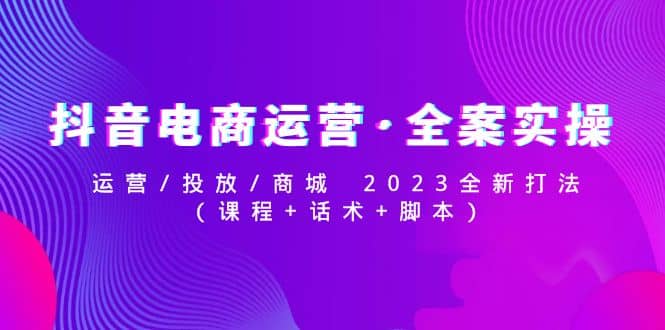 抖音电商运营·全案实操：运营/投放/商城 2023全新打法祝创空间-网创项目资源站-副业项目-创业项目-搞钱项目祝创空间