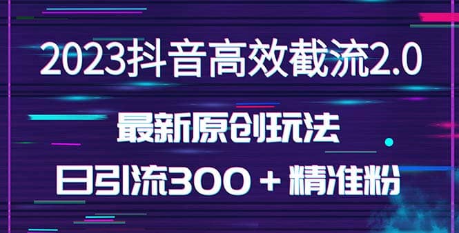 日引300＋创业粉，独家抖音高效截流2.0玩法（价值1280）祝创空间-网创项目资源站-副业项目-创业项目-搞钱项目祝创空间