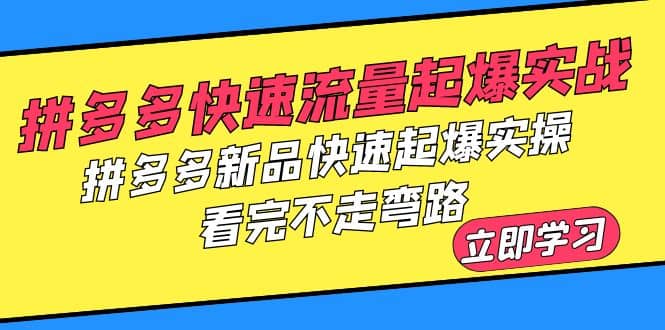 拼多多-快速流量起爆实战，拼多多新品快速起爆实操，看完不走弯路祝创空间-网创项目资源站-副业项目-创业项目-搞钱项目祝创空间