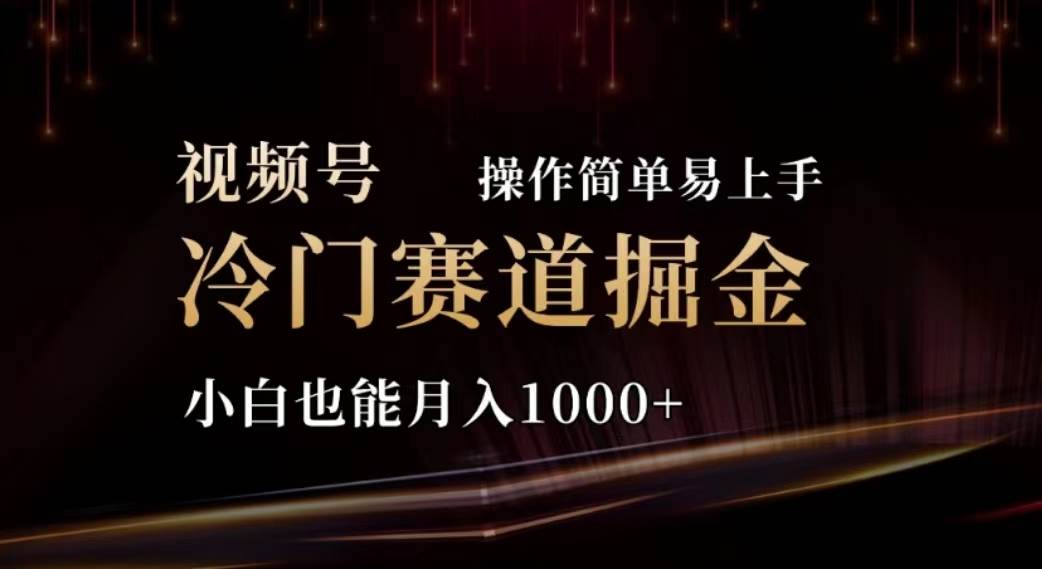 2024视频号冷门赛道掘金，操作简单轻松上手，小白也能月入1000+祝创空间-网创项目资源站-副业项目-创业项目-搞钱项目祝创空间