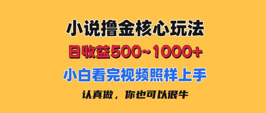 小说撸金核心玩法，日收益500-1000+，小白看完照样上手，0成本有手就行祝创空间-网创项目资源站-副业项目-创业项目-搞钱项目祝创空间