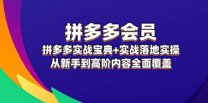 拼多多 会员，拼多多实战宝典+实战落地实操，从新手到高阶内容全面覆盖祝创空间-网创项目资源站-副业项目-创业项目-搞钱项目祝创空间