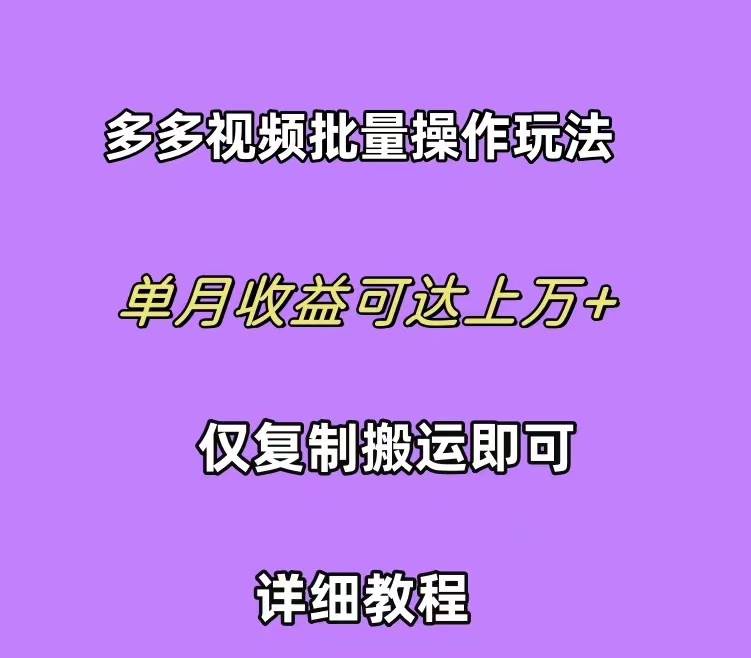 拼多多视频带货快速过爆款选品教程 每天轻轻松松赚取三位数佣金 小白必…祝创空间-网创项目资源站-副业项目-创业项目-搞钱项目祝创空间