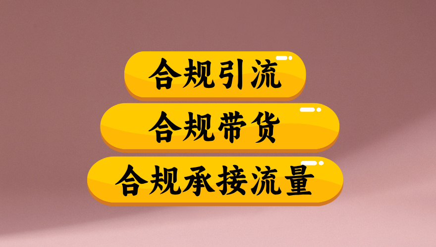 合规引流、合规并且高效地做带货、合规承接流量(揭秘)祝创空间-网创项目资源站-副业项目-创业项目-搞钱项目祝创空间