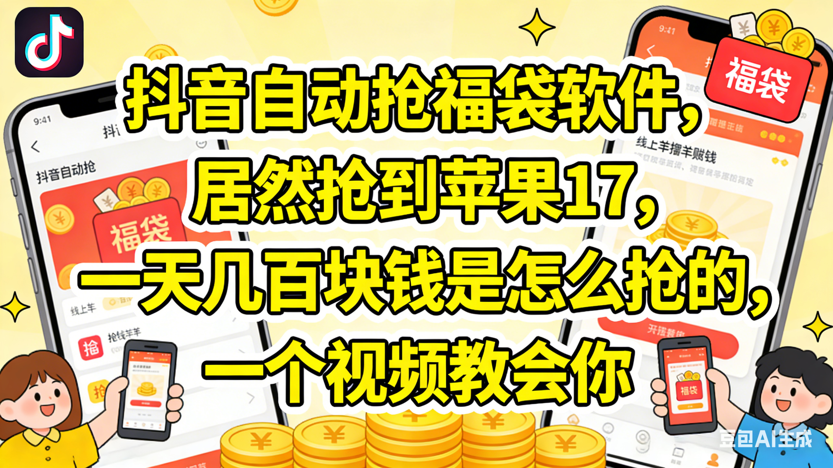抖音抢福袋,居然抢到苹果17,一天几百块钱是怎么抢的,一个视频教会你祝创空间-网创项目资源站-副业项目-创业项目-搞钱项目祝创空间