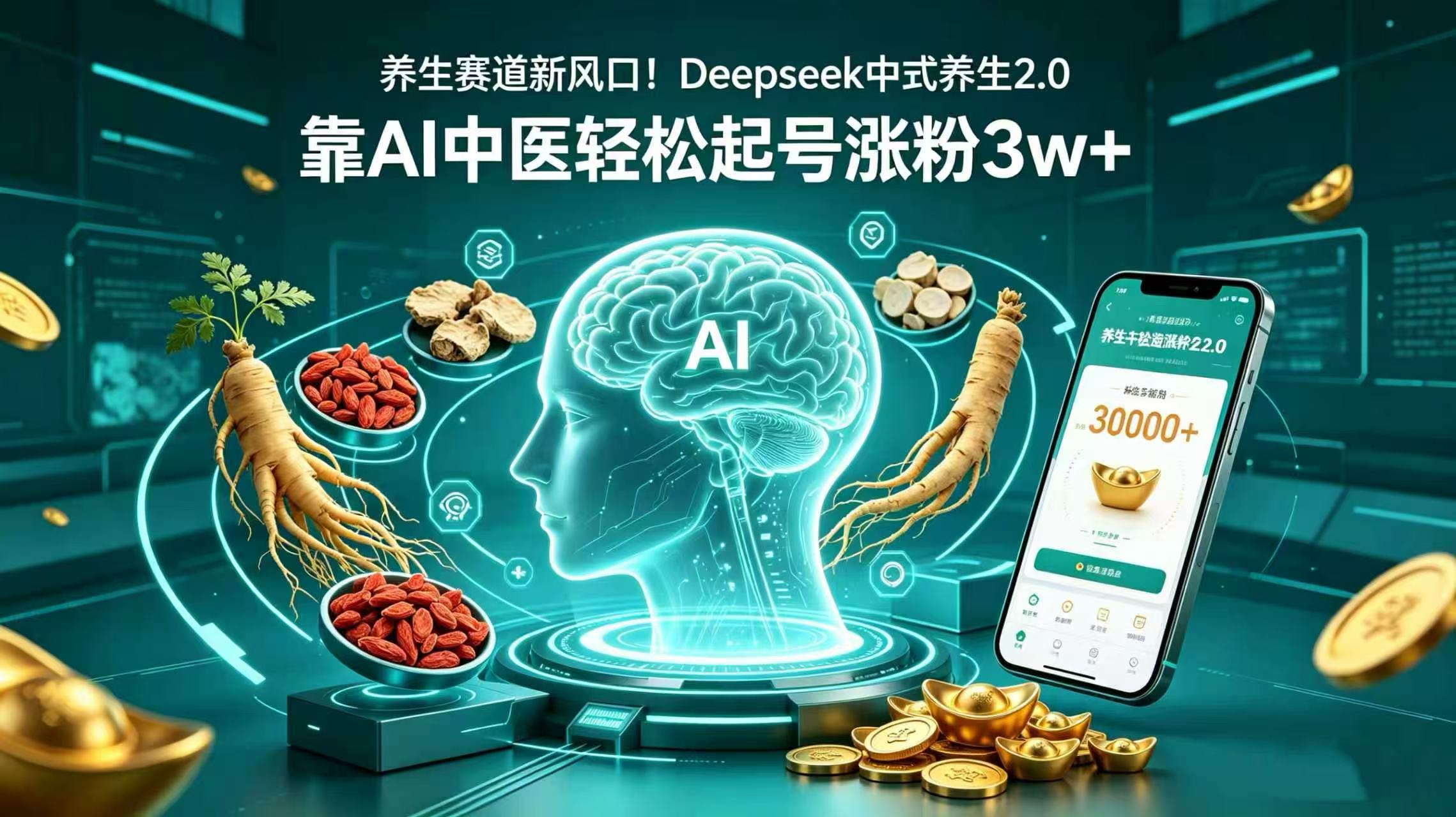 养生赛道新风口!Deepseek 中式养生 2.0,靠 AI 中医轻松起号涨粉 3w+祝创空间-网创项目资源站-副业项目-创业项目-搞钱项目祝创空间
