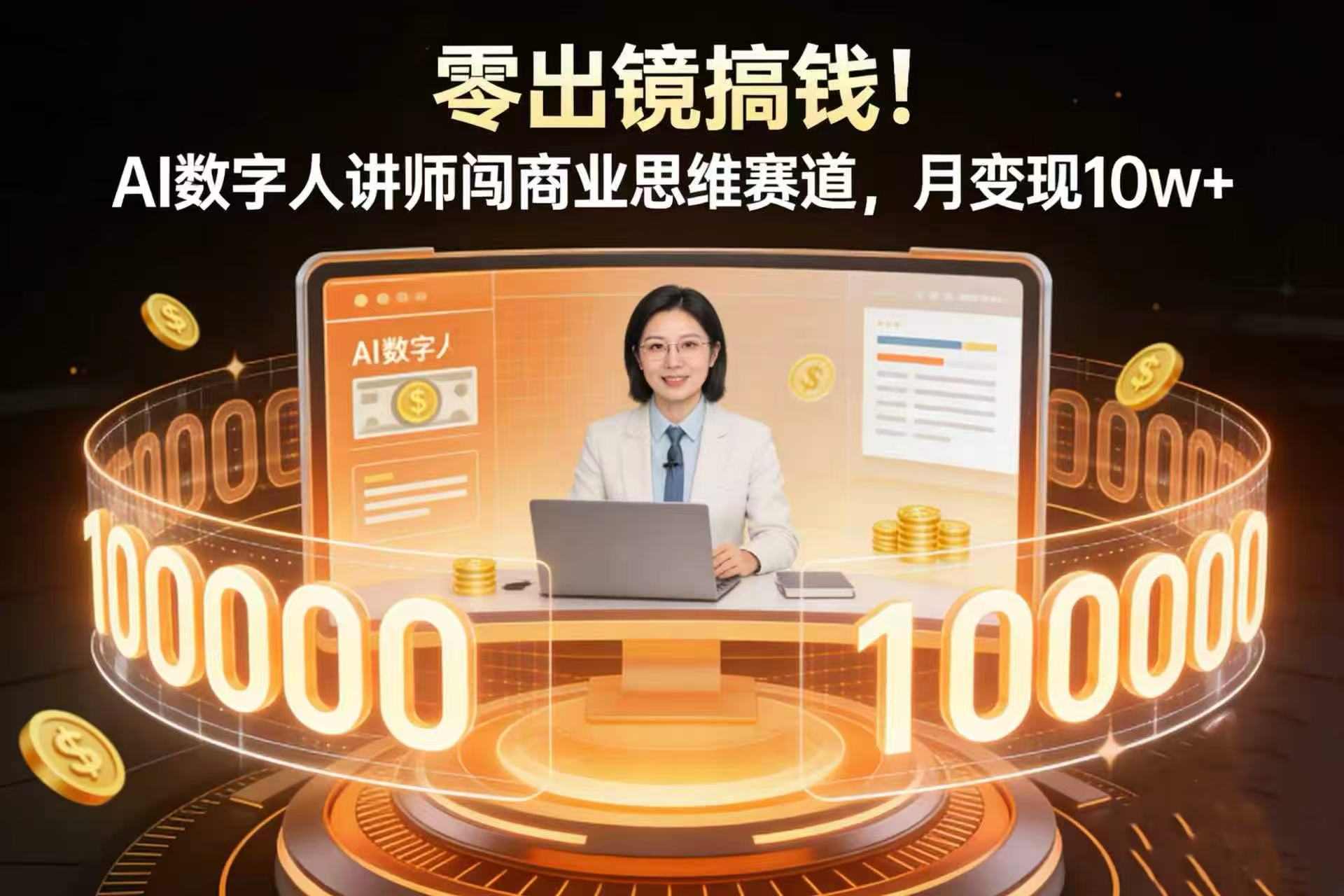 零出镜搞钱!AI 数字人讲师闯商业思维赛道,月变现 10w+祝创空间-网创项目资源站-副业项目-创业项目-搞钱项目祝创空间