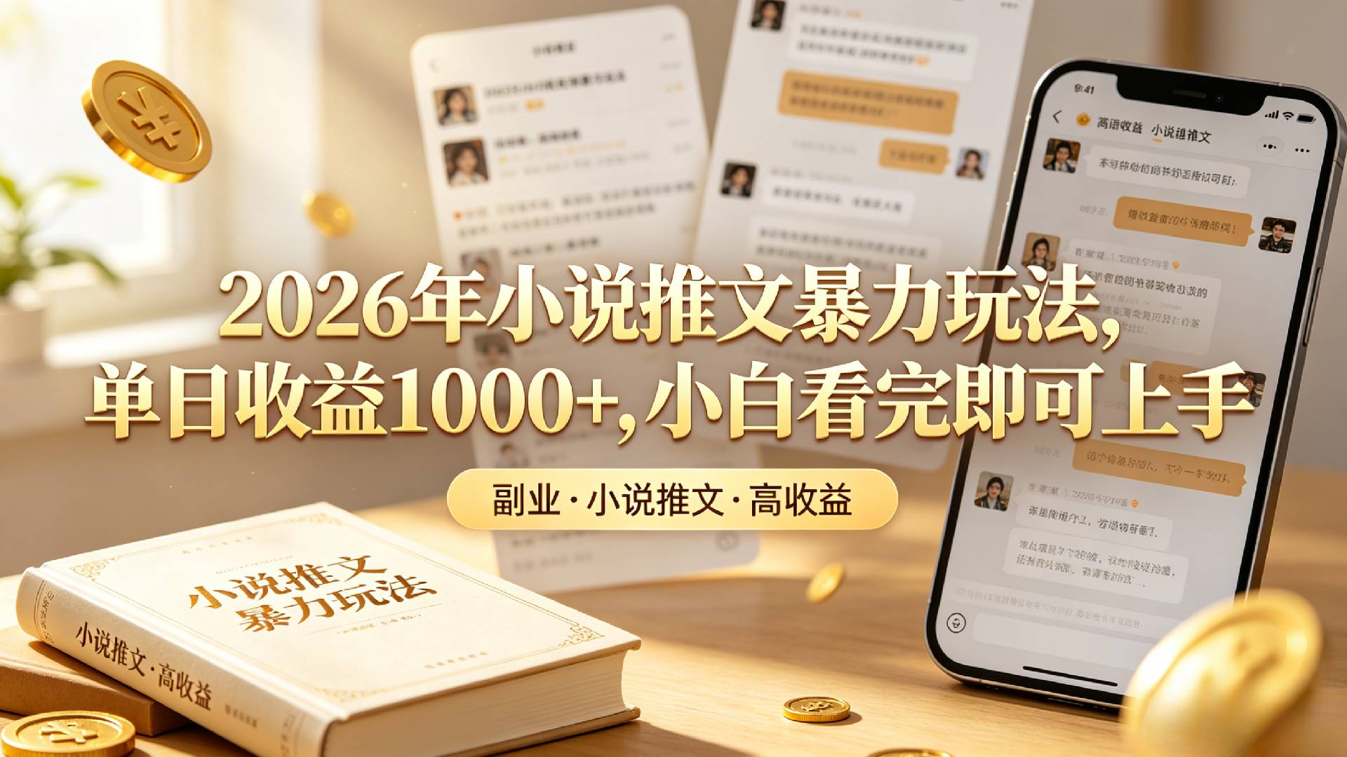 2026年小说推文暴力玩法,单日收益1000+,小白看完即可上手祝创空间-网创项目资源站-副业项目-创业项目-搞钱项目祝创空间
