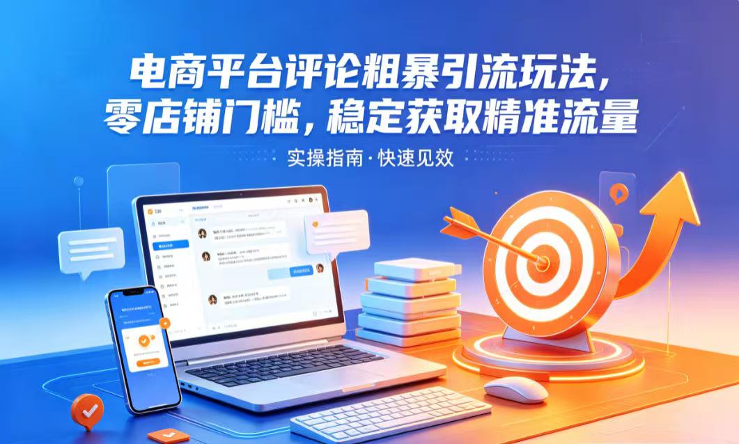 电商平台评论粗暴引流玩法，零店铺门槛，稳定获取精准流量