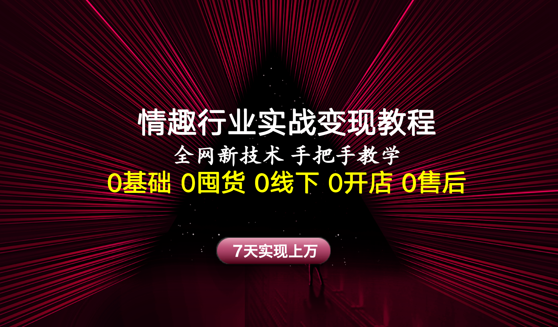 情趣行业实战变现教程，全网新技术，手把手教学，7天实现上万