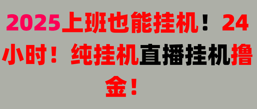 新手也能简单上手！零基础！上班也能挂机！24小时纯挂机！直播挂机撸金！