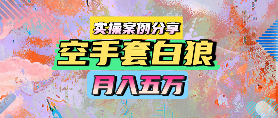 空手套白狼，月入五万，实操案例分享