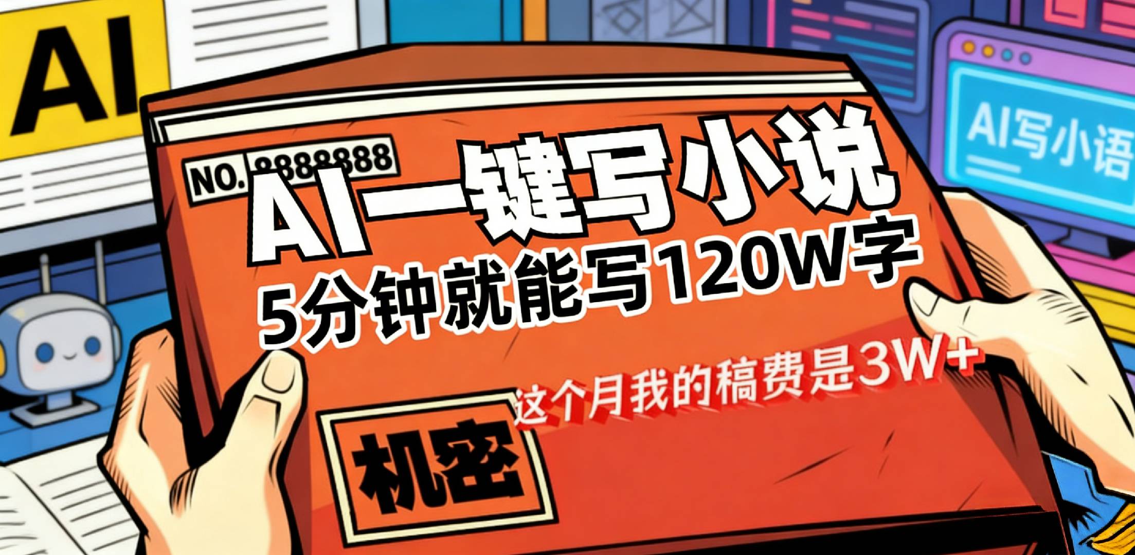 这个月我的稿费又是3W+，用AI写小说真的是太牛了，5分钟就能120W字