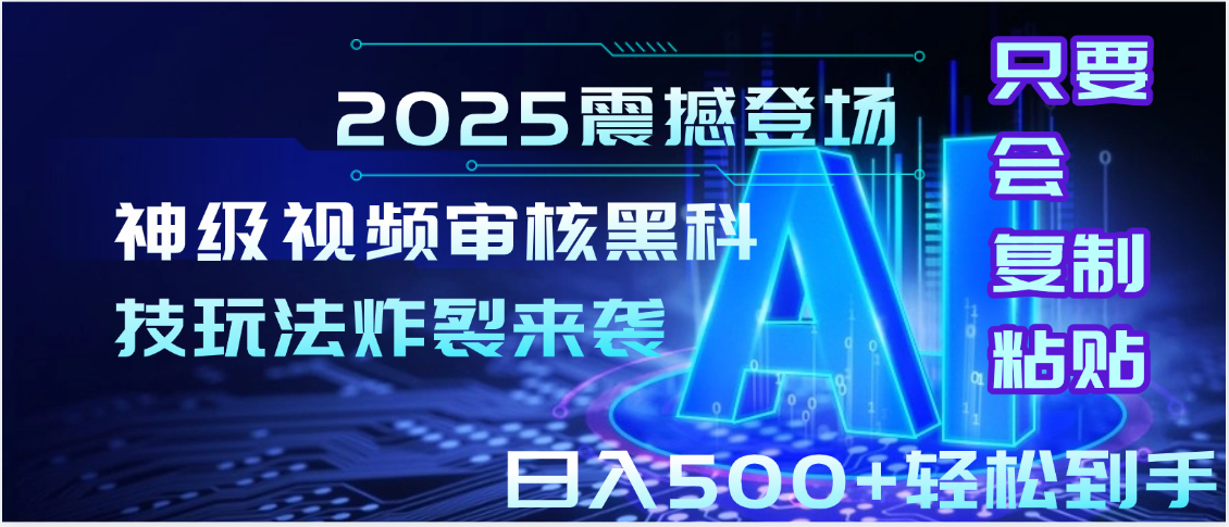 2025震撼登场！神级视频审核黑科技玩法炸裂来袭，10秒秒变下单机器，日夜狂揽订单，新手小白日进500+，财富火箭式飙升！