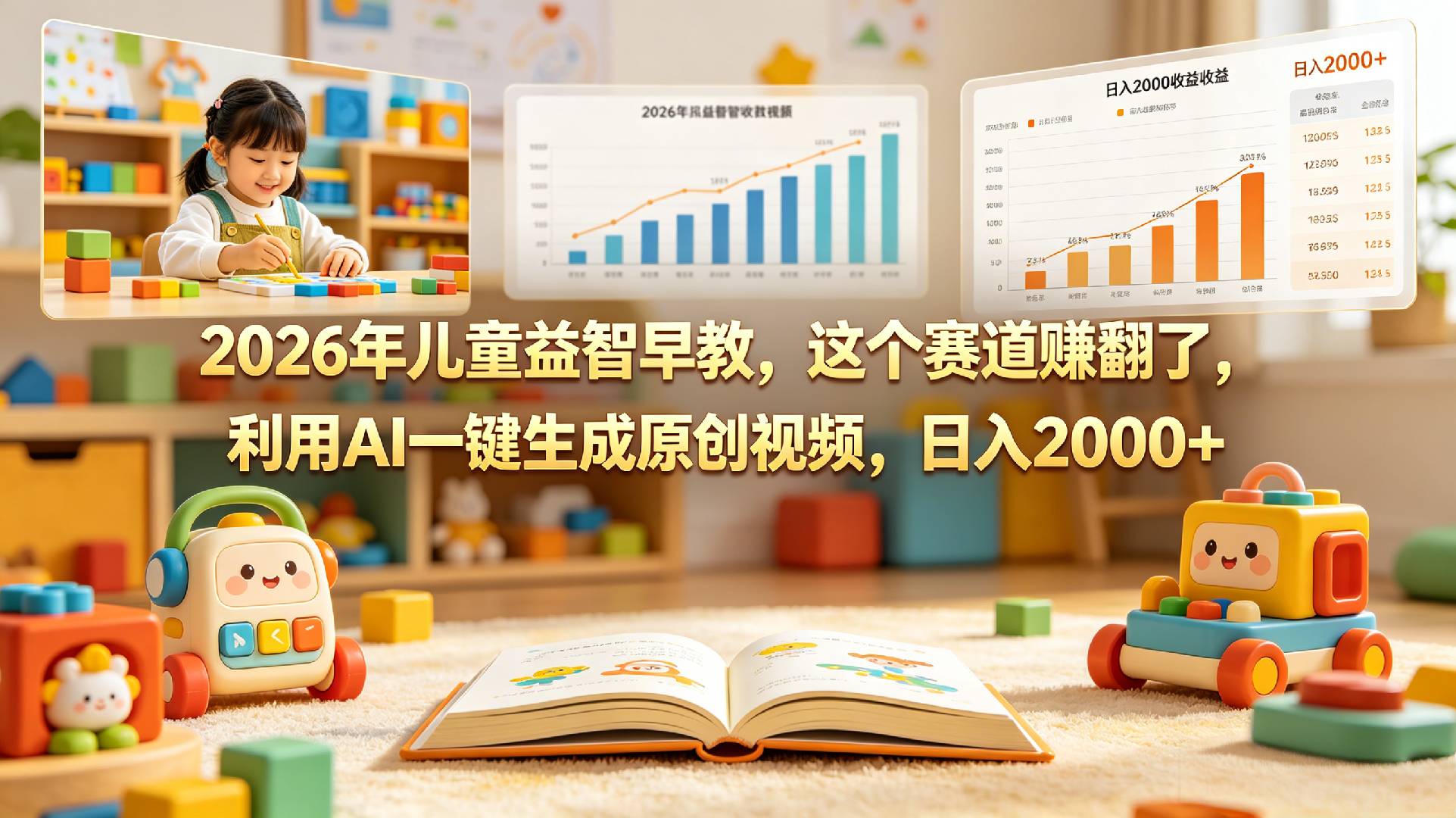 2026年就做儿童益智早教,这个赛道赚翻了,利用AI一键生成原创视频,日入2000+ 2026年就做儿童益智早教,这个赛道赚翻了,利用AI一键生成原创视频,日入2000+