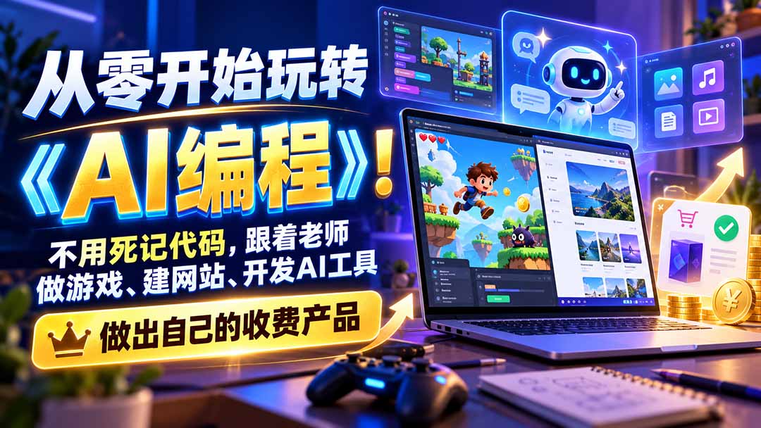 （21258期）从零开始玩转《AI编程》-更新1030：不用死记代码，跟着老师做游戏、建网站、开发AI工具，最后完成自己的收费产品