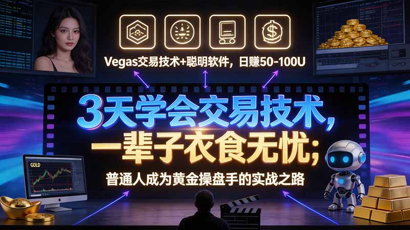 （21214期）3 天学会 顺势而为交易系统，趋势看得懂、下单有依据：软件自动帮你盯盘，新手也能稳定复利