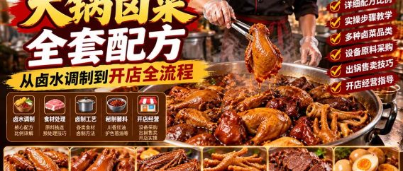 (21232期)大锅卤菜全套配方,从卤水调制到开店全流程,感觉学会了去摆摊也不错
