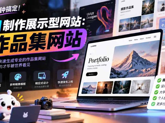 （21213期）几分钟搞定，AI制作展示型网站制作：作品集网站，用AI快速生成专业的作品集网站，接单变现！