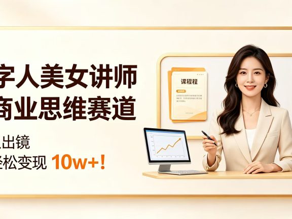 AI 数字人美女讲师入局商业思维赛道,不用真人出镜,一个月轻松变现 10w+!