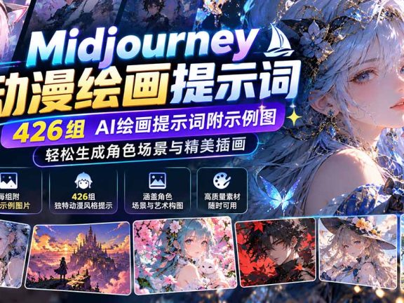 （21239期）Midjourney动漫绘画提示词：426组AI绘画提示词附示例图，轻松生成角色场景与精美插画